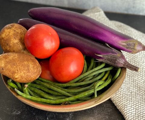 Long Bean, Chinese Eggplant, Tomato, Potato